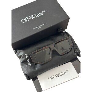 Off-White Tortoise Shell Rectangular Sunglasses